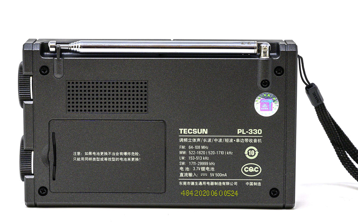 TECSUN PL330 speaker and controls illustrating rich audio output