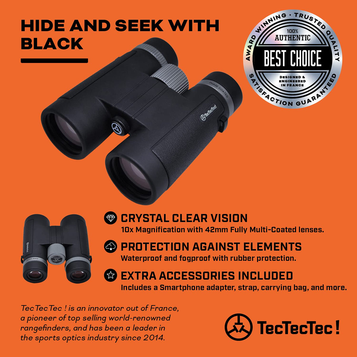 TecTecTec BPRO Wild carrying bag keeps binoculars safe during travel.