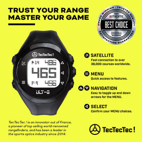 TecTecTec ULT-G shows front, center, back distances for precise guidance
