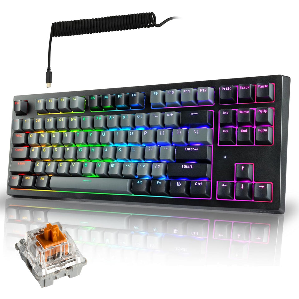 TECWARE Phantom+ 87-key top view showing compact layout for desk space