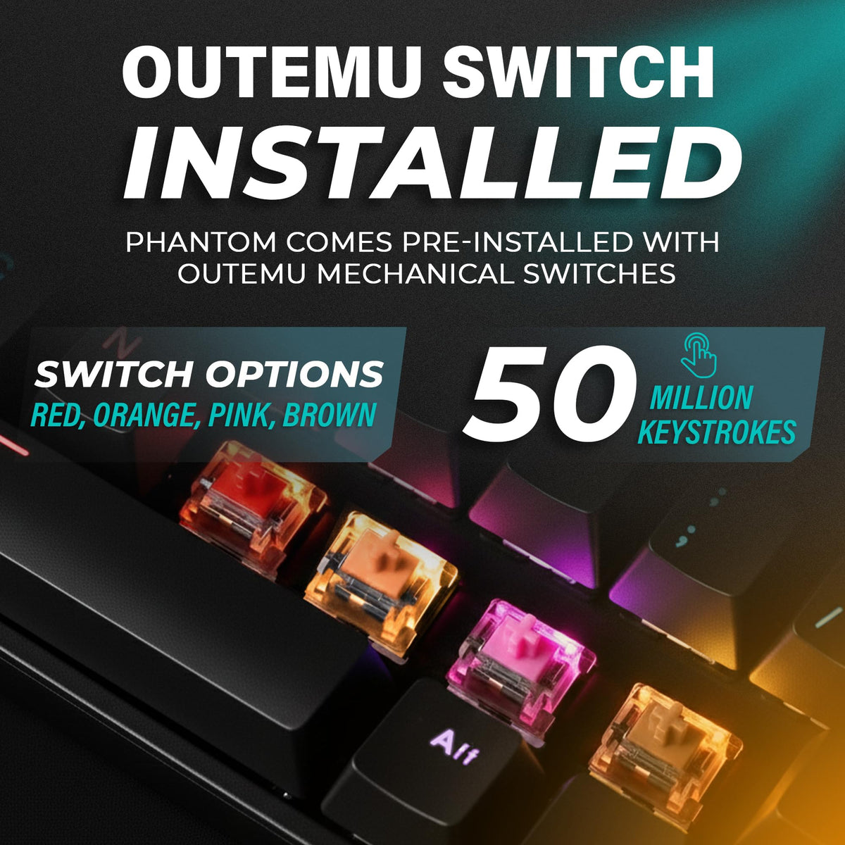 TECWARE Phantom+ Elite 87-key keyboard hot-swappable sockets for MX-style switch swaps