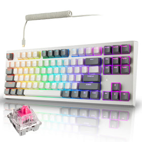 TECWARE Phantom+ Elite front view showing compact layout and clean white finish, enhances desk aesthetics