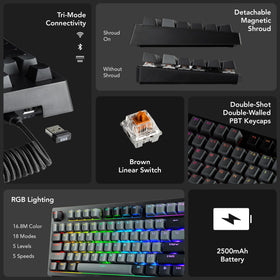 TECWARE Phantom+ RGB dynamic modes highlight vibrant per-key illumination