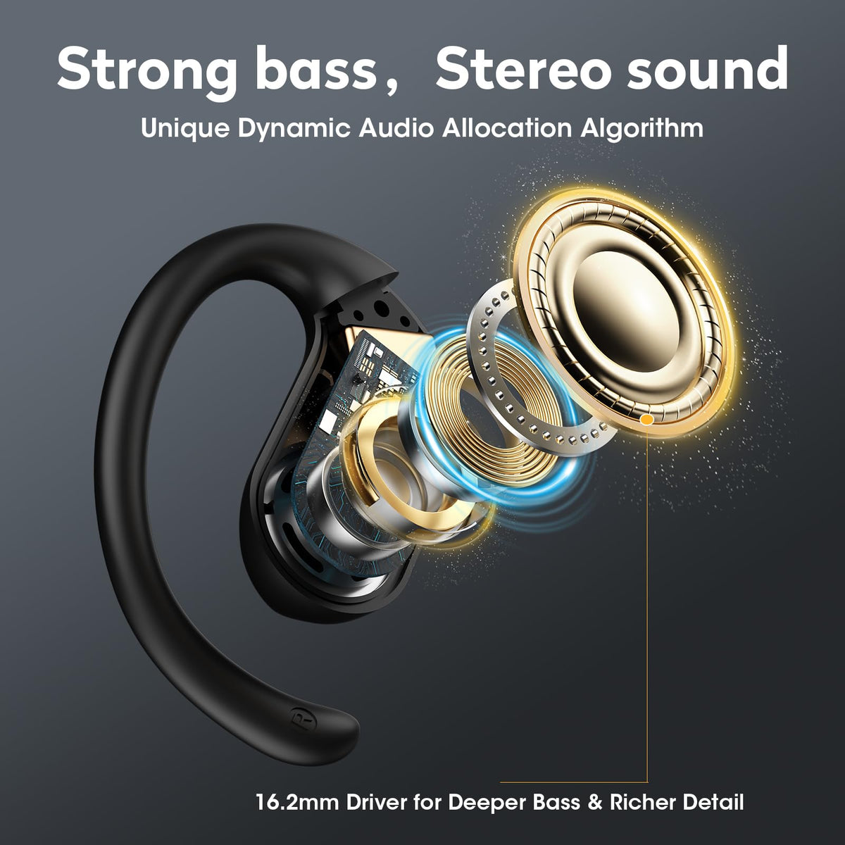 TEDELON earbuds in hand showing compact scale and travel-friendly portability