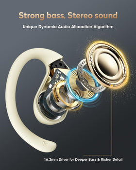TEDELON earbuds worn by runner showing secure fit and situational awareness