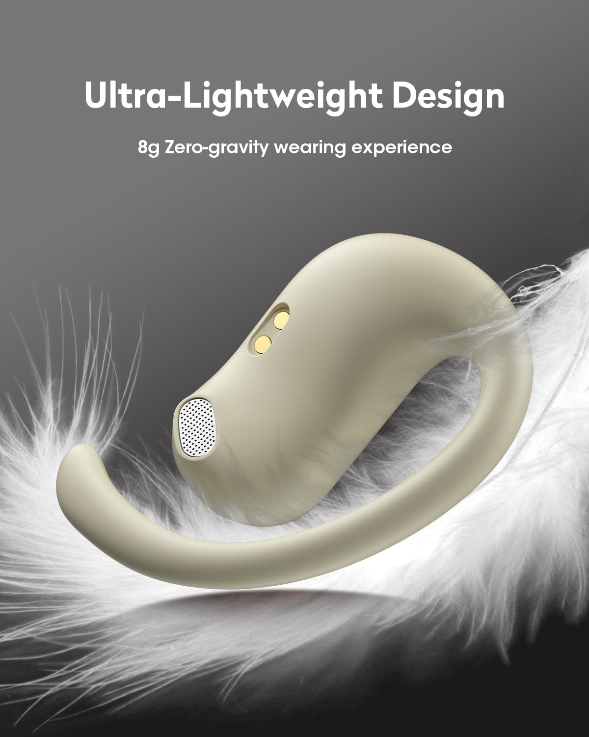 TEDELON earbuds beside smartphone showing compact size and portability