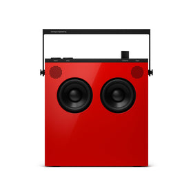Teenage Engineering OB-4 front view in red for immersive stereo at gatherings
