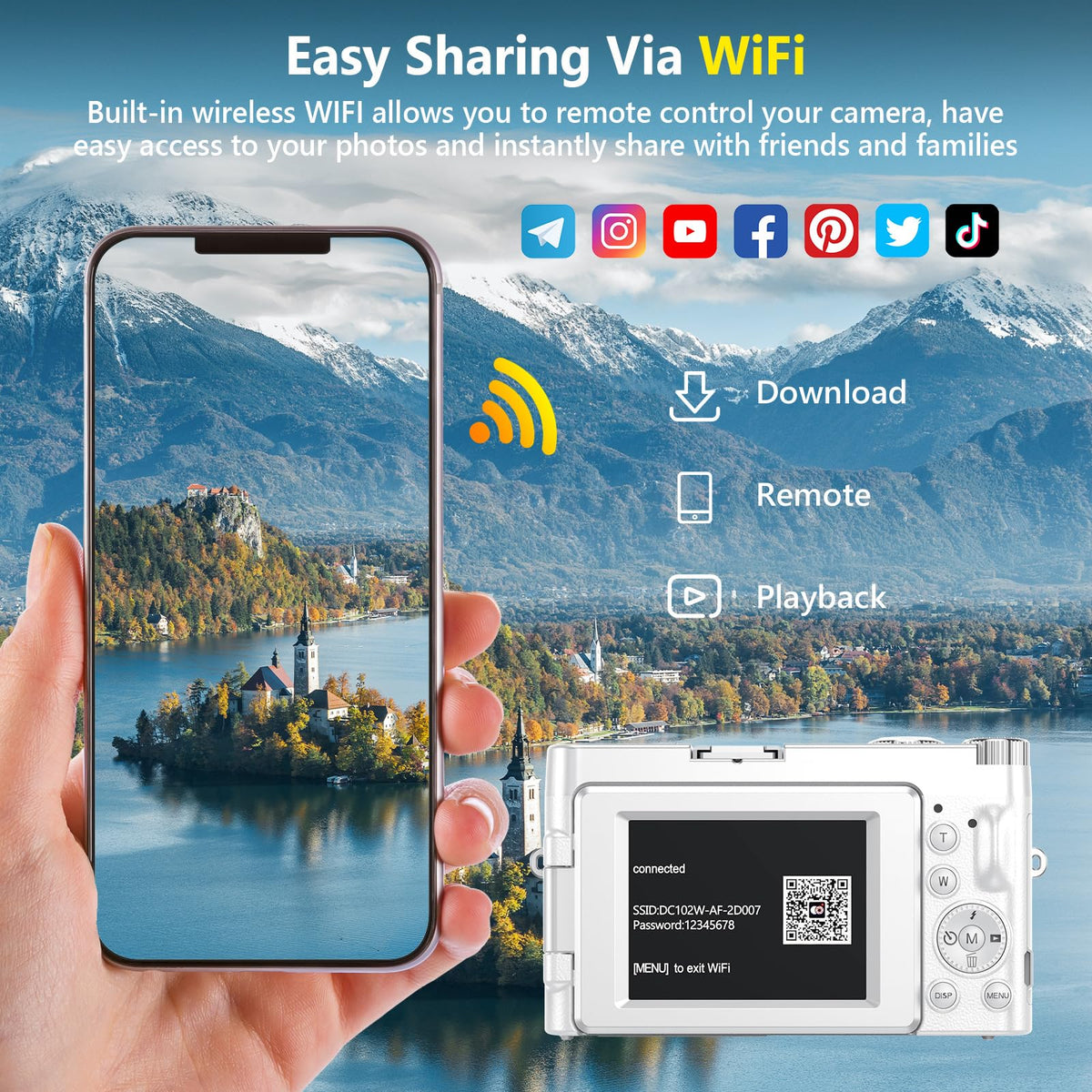 TEFTYMON built-in wifi enables quick transfer of photos and videos