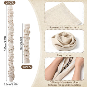 Tegeme fabric cord cover on short cords for quick fit and adaptable length