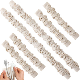 Tegeme fabric cord cover conceals long chandelier chains for a clean look