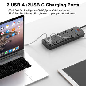 Teiobar close-up of USB and AC layout revealing smart charging benefits