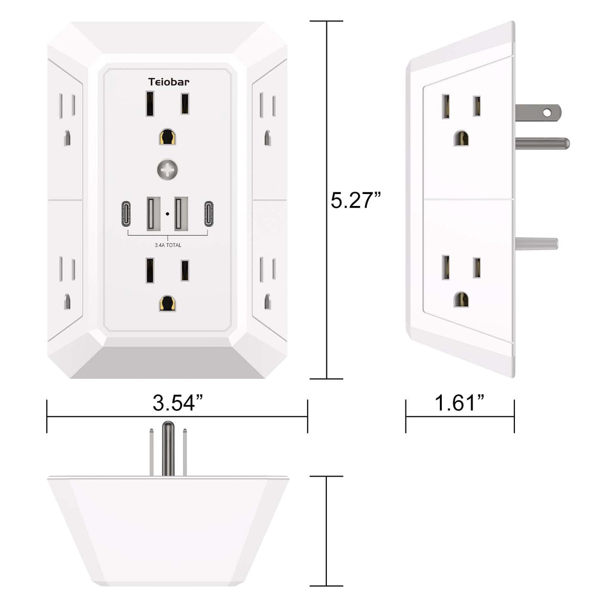 Teiobar dorm and home office use suits everyday powering needs.