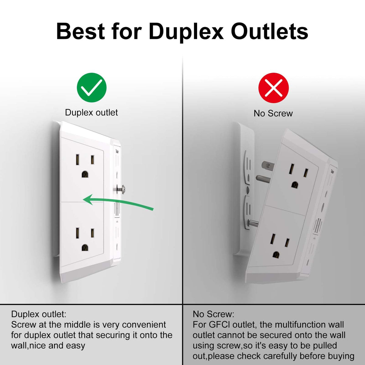 Teiobar ETL-certified outlet with warranty for peace of mind.