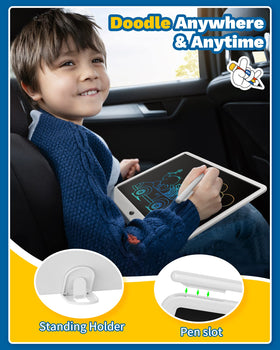 TEKFUN child drawing on tablet demonstrating learning practice and mess-free play