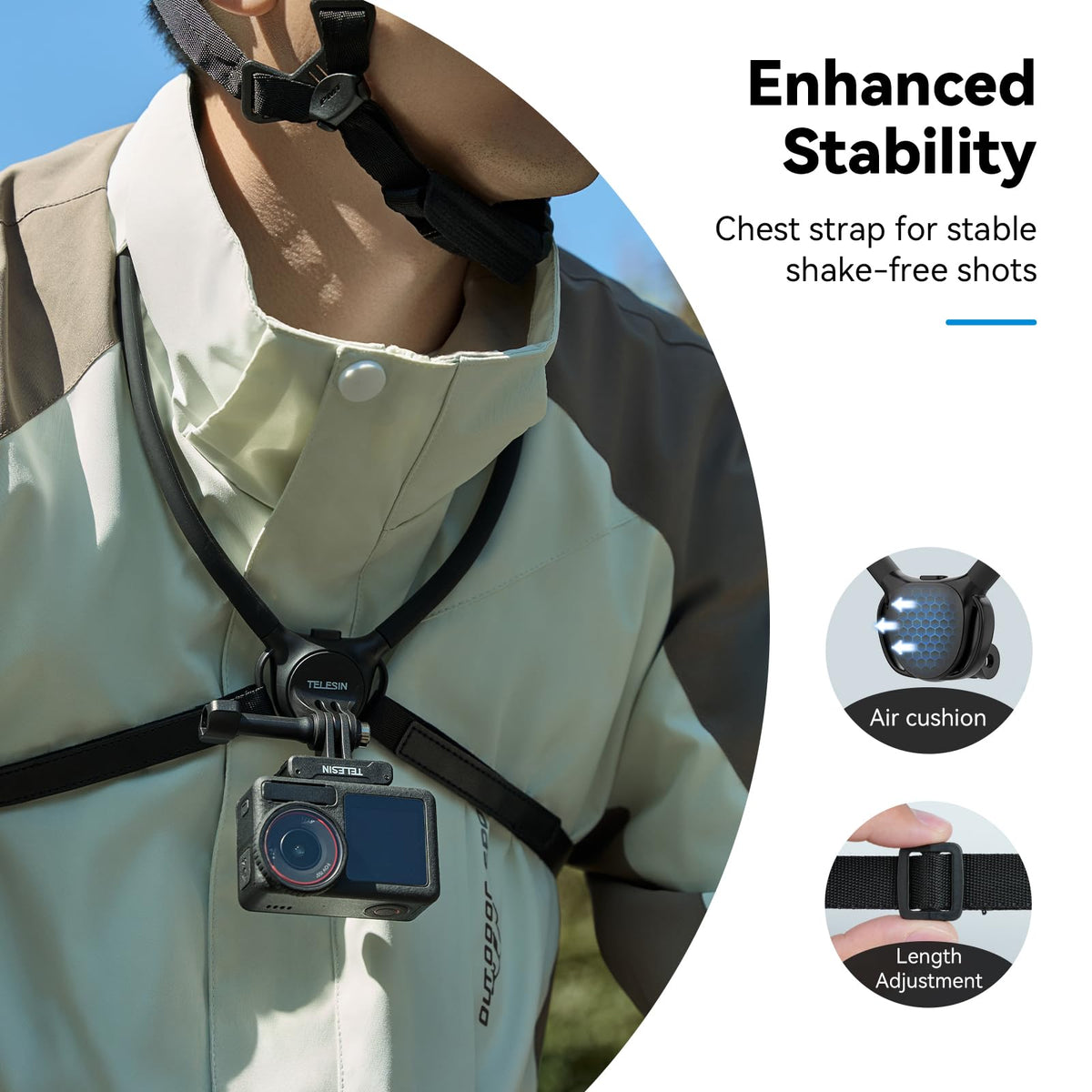 TELESIN magnetic phone holder close-up demonstrating secure grip