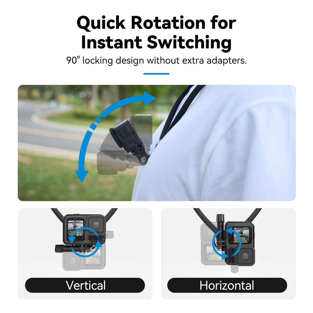 TELESIN mounted phone in vertical orientation for quick framing