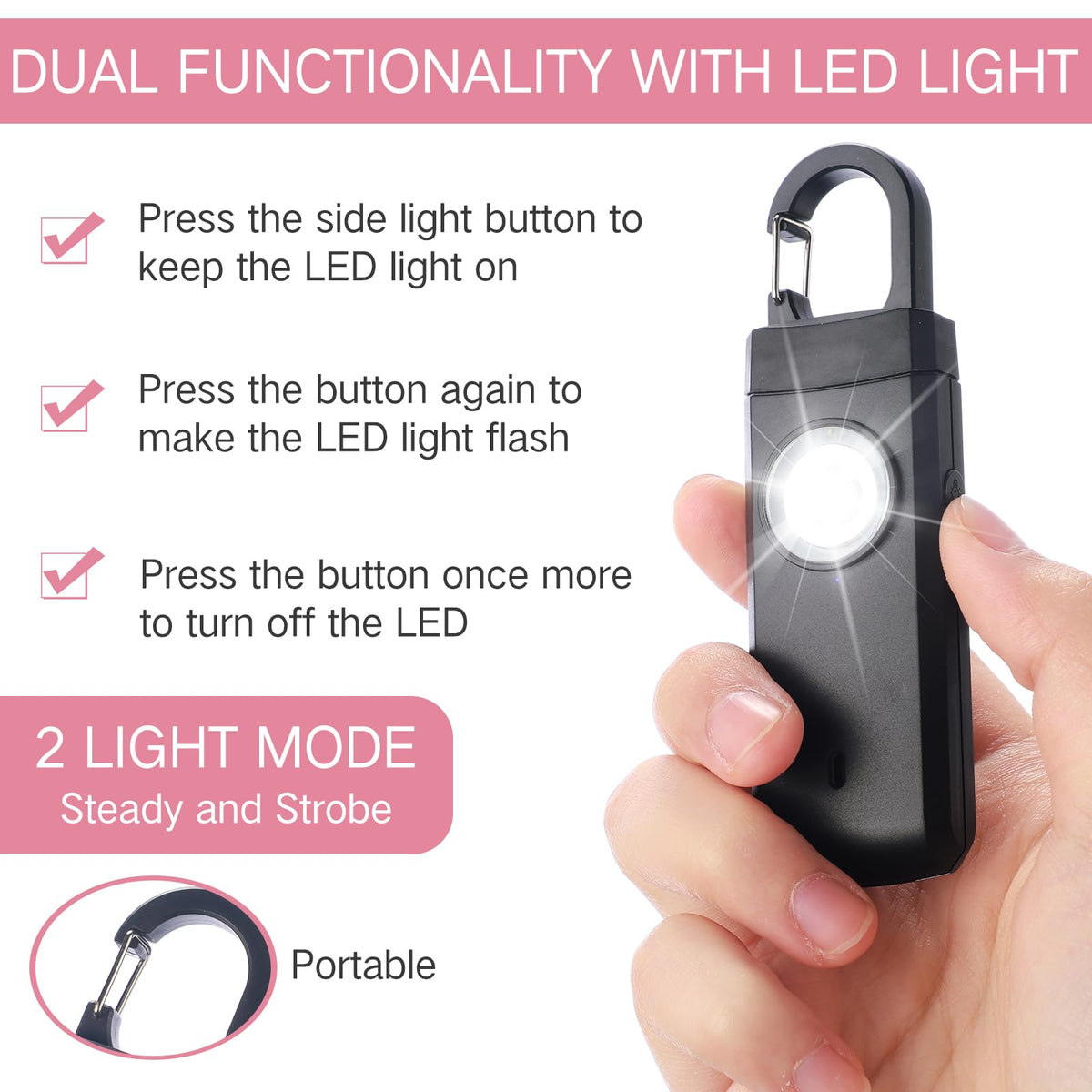 Tellegloww flashlight mode lighting a path to aid navigation and signal in low light