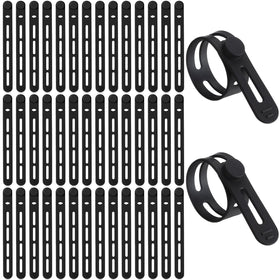 Tellegloww 42-pack black silicone cable ties for clutter-free cords on the go.