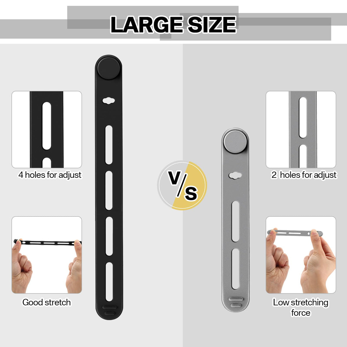 Close-up of Tellegloww silicone ties showing flexible, durable material.