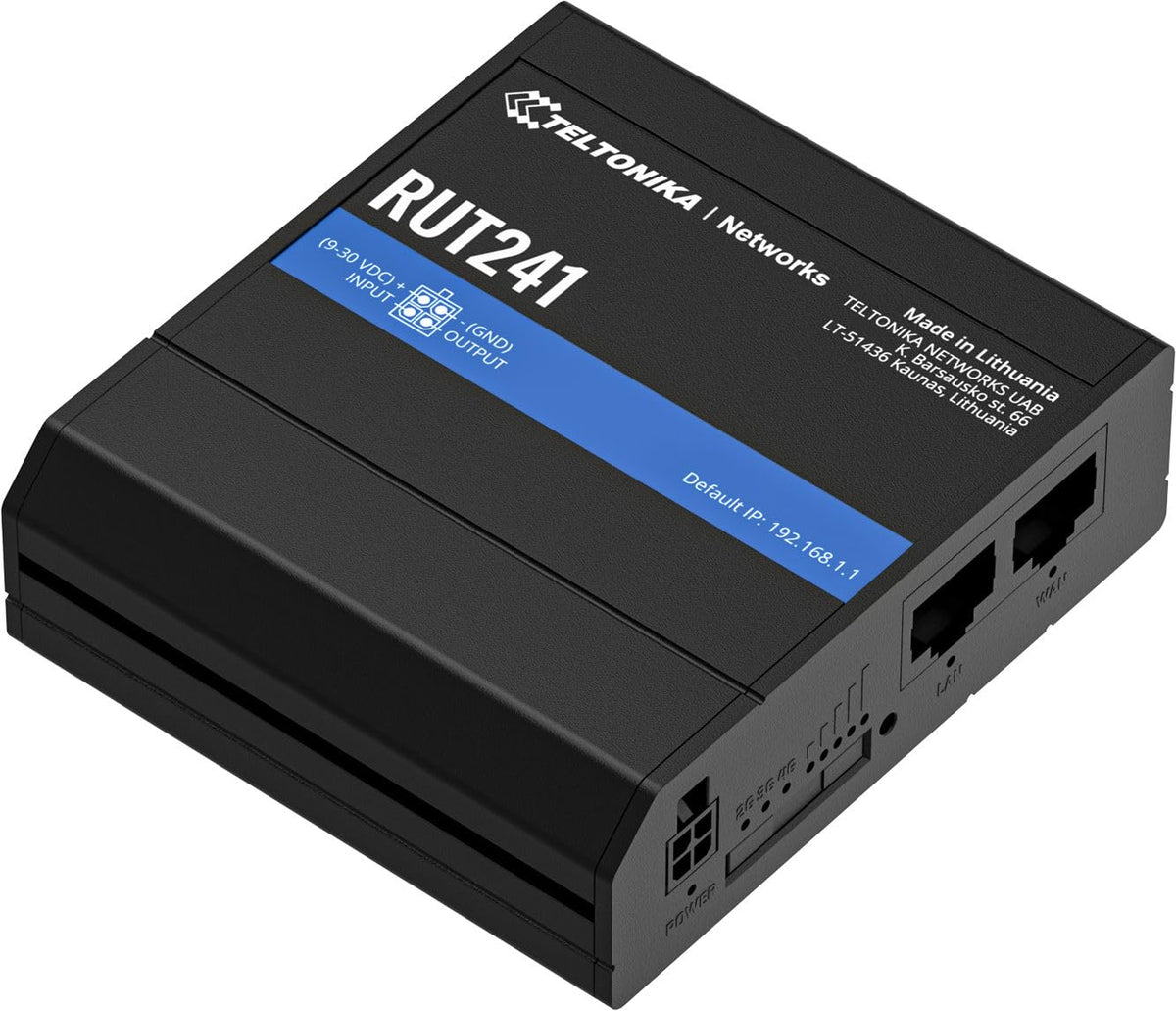 Teltonika RUT241 ports and antennas show flexible WAN and Wi-Fi setup