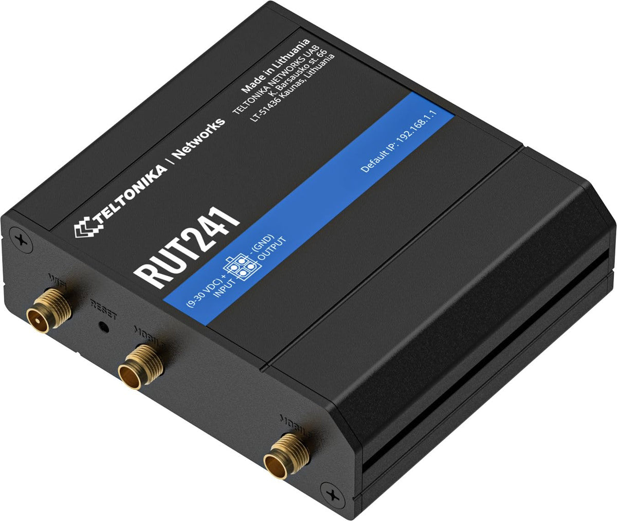 Teltonika RUT241 dual antennas installed for strong 4G connectivity
