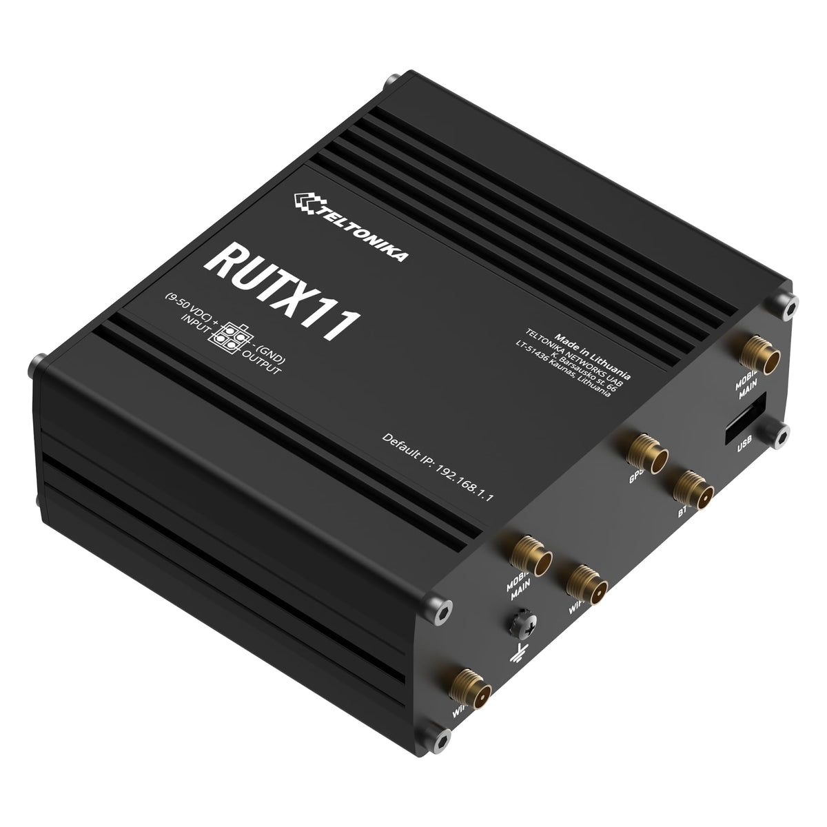 Teltonika RUTX11 Wi-Fi and Bluetooth antennas for stable wireless coverage.