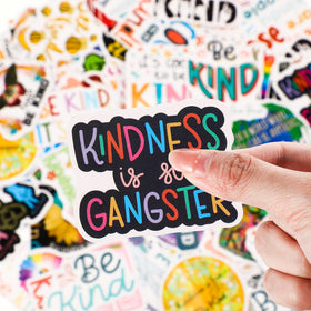 Tenceur Be Kind sticker featuring rainbow for water bottle decoration.
