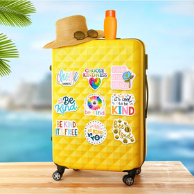 Tenceur Be Kind waterproof sticker set for outdoor use.