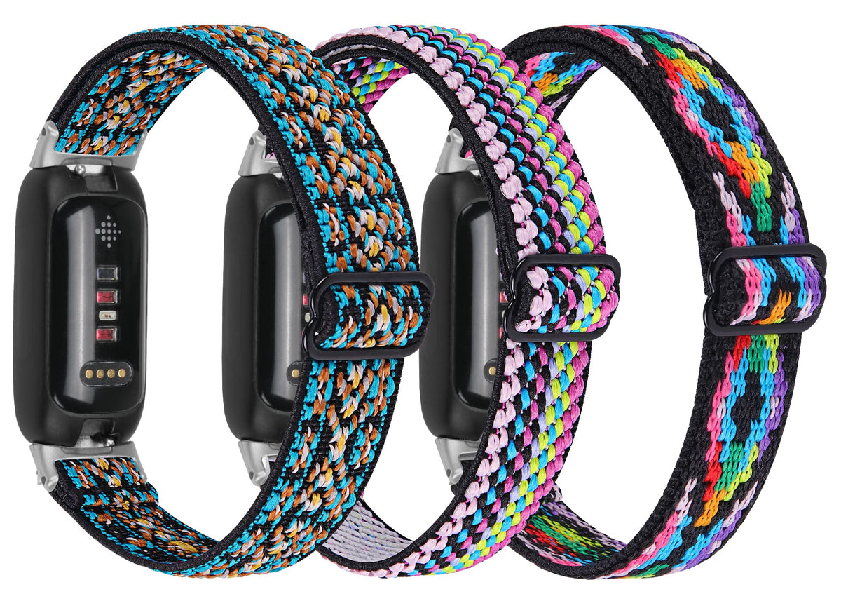 TenCloud front view of three-pack Inspire 3 bands showing colors and patterns, stylish variety