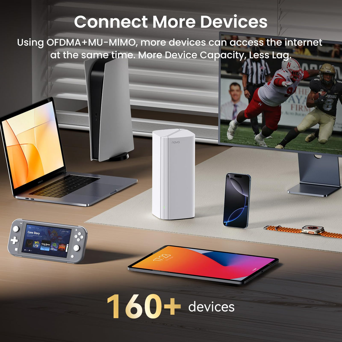 Tenda AX3000 Nova MX12 supports gaming and streaming across multiple devices.