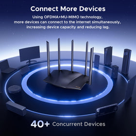Tenda AX3000 in living room delivering fast streaming and stable connections