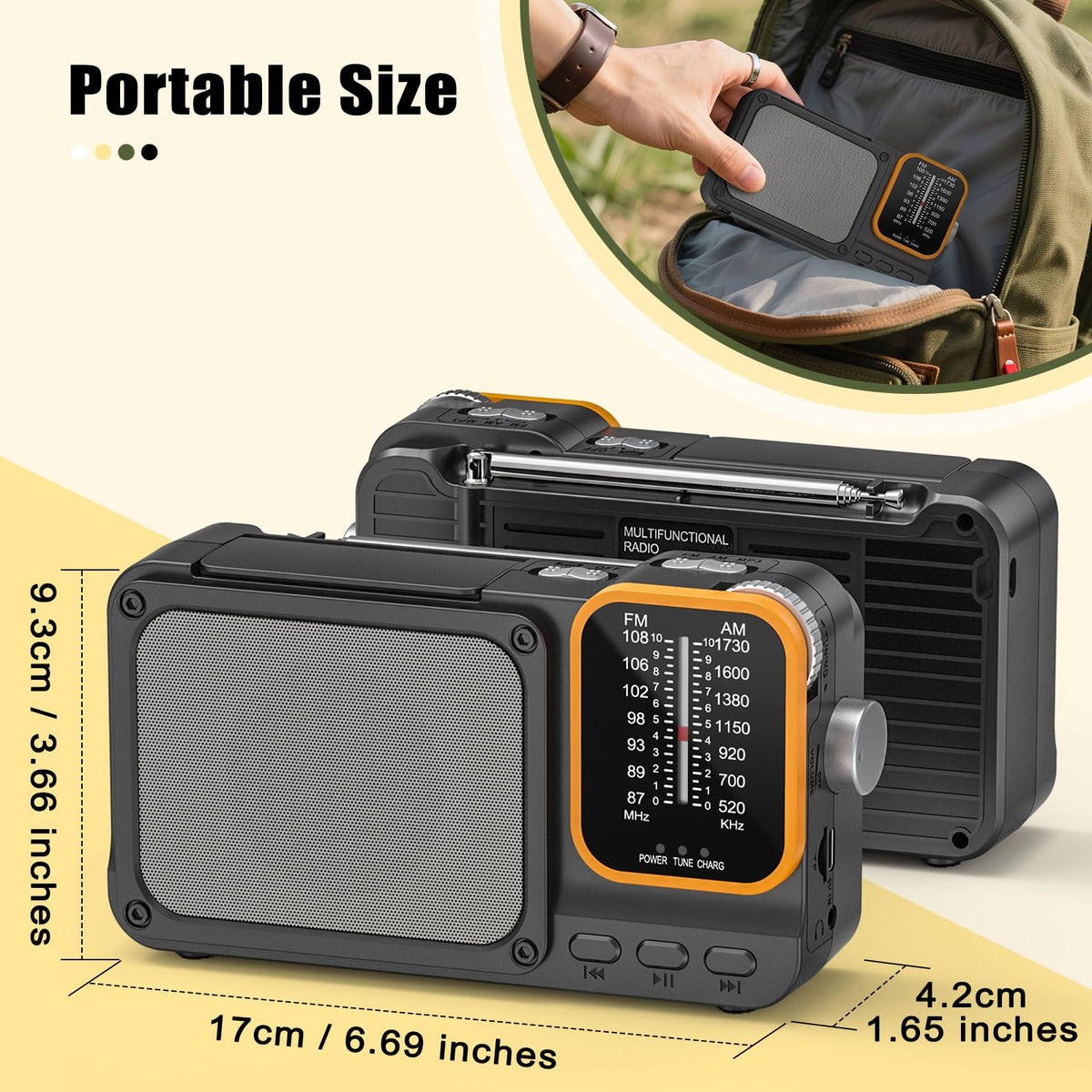 Tendak radio 5W speaker for rich, loud audio outdoors