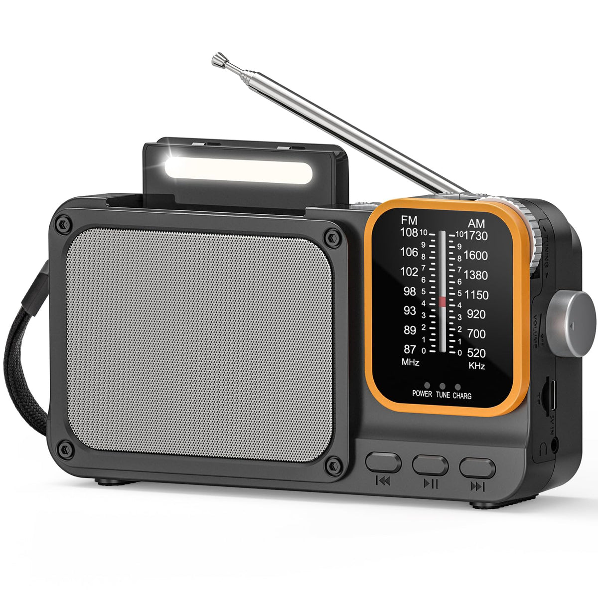 Tendak AM/FM radio with extended antenna delivering clearer rural reception