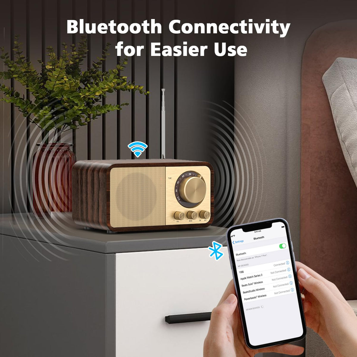 Tendak radio with 3.5mm AUX input for external device connection