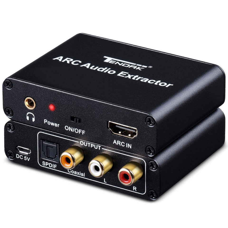 Tendak HDMI ARC adapter front view for compact, easy setup