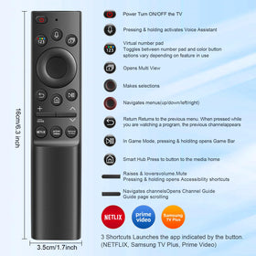 Tendodo BN59-01357F remote featuring three shortcut buttons for fast access.
