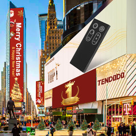 Tendodo remote held in hand to show size and comfortable grip