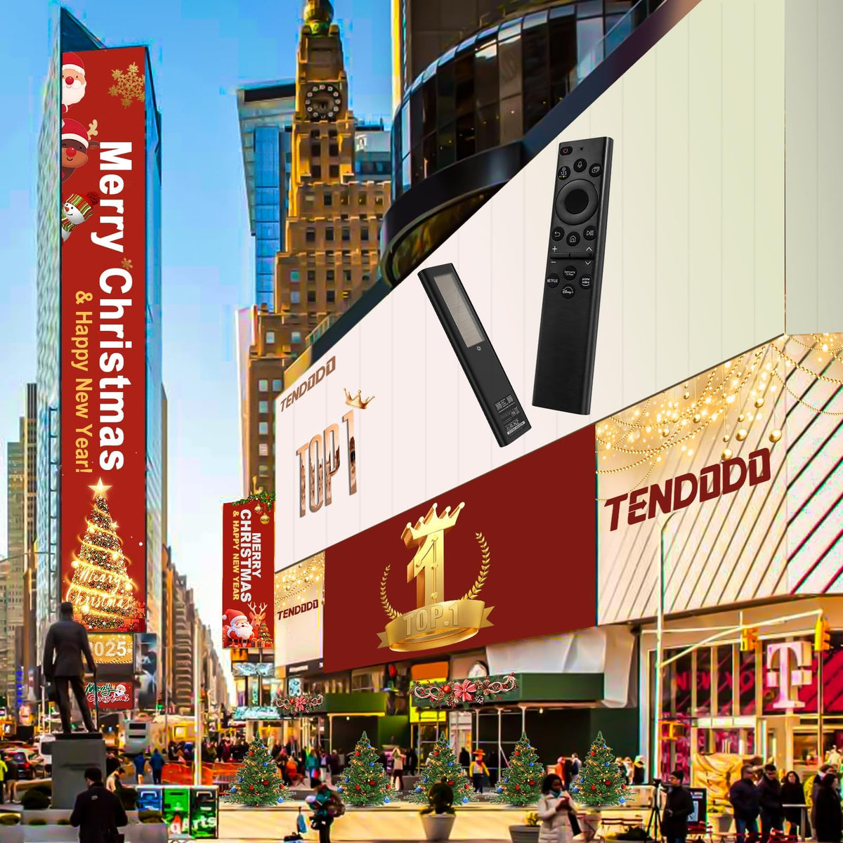 Tendodo remote held in hand to show size and ergonomic comfort