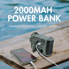 Tenergy USB charging port powering a smartphone for emergency communication