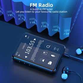 Tengsen MP3 blue built-in speaker for hands-free playback.