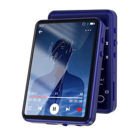 Tengsen MP3 blue full touch screen for easy navigation and playback control.