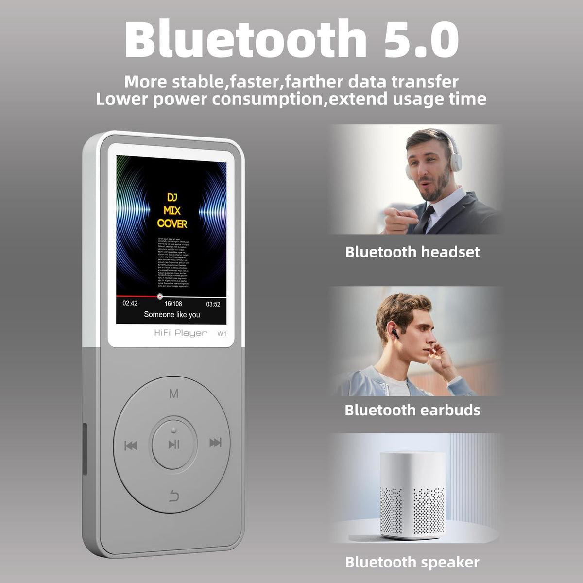 Expandable storage on Tengsen MP3 Player up to 128GB for music and media