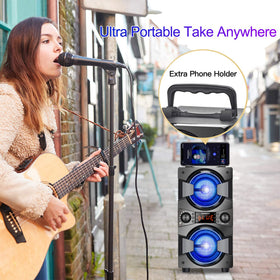 TENMIYA remote and microphone included for karaoke and easy remote control