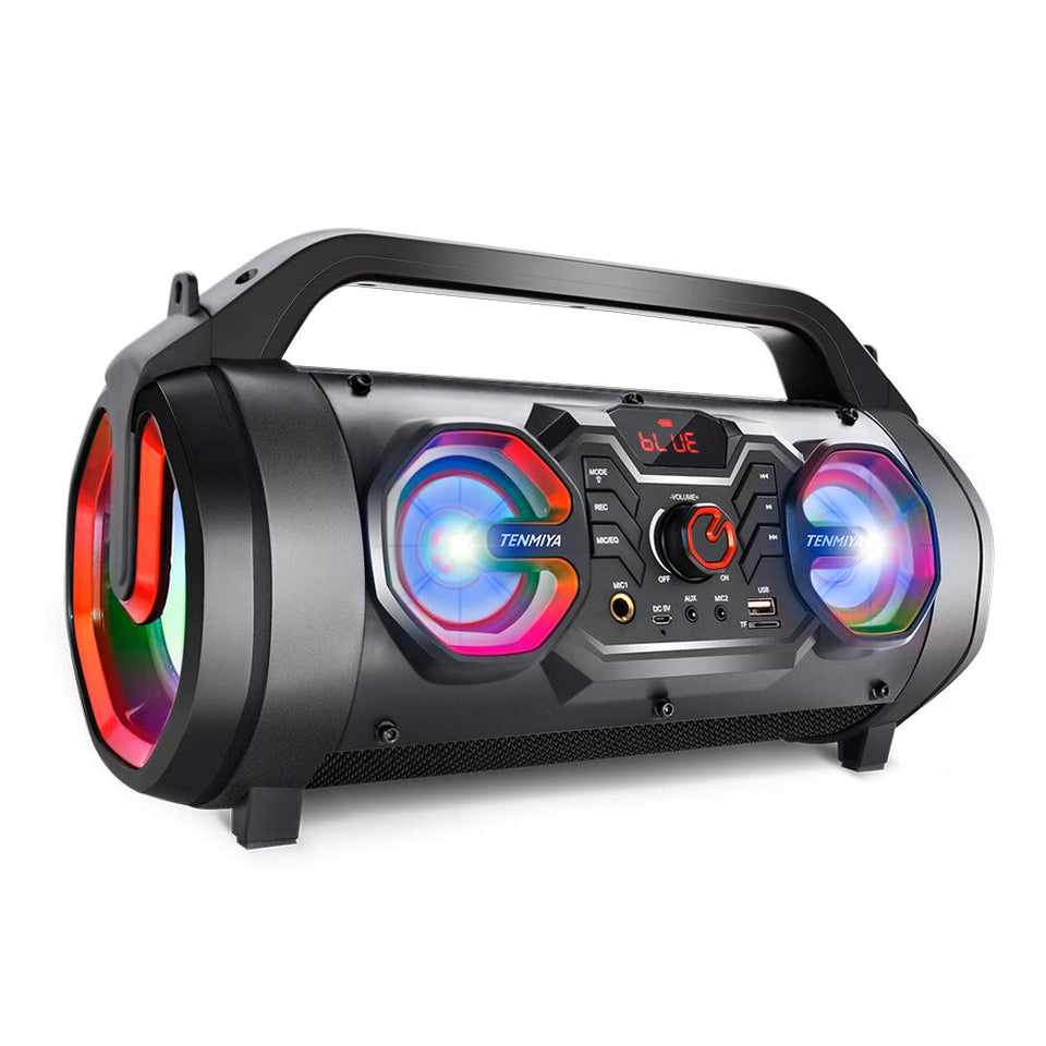 Tenmiya A66 front view with compact form and bold 30W stereo sound.