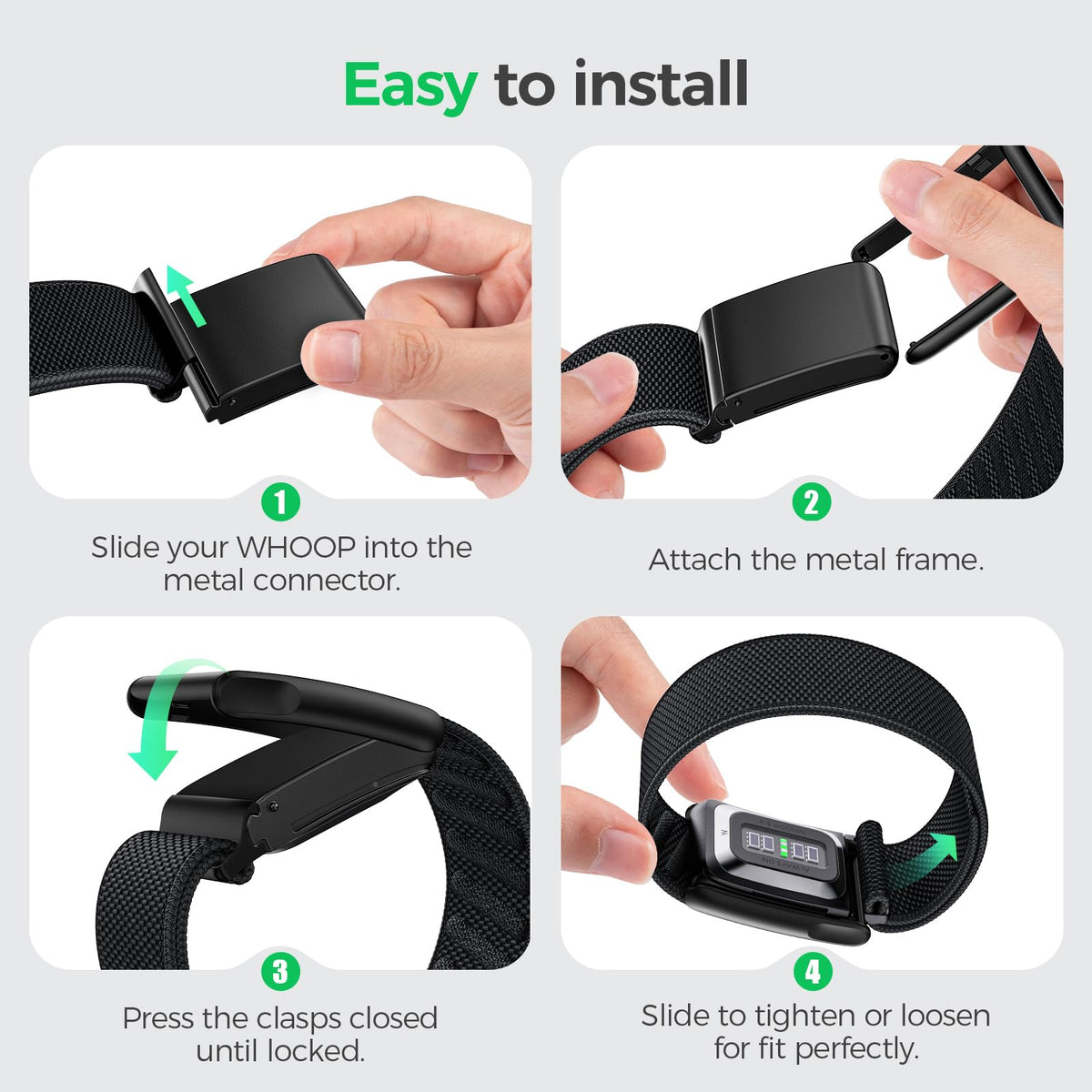 Tensea buckle close-up showing easy adjustment and snug fit benefit