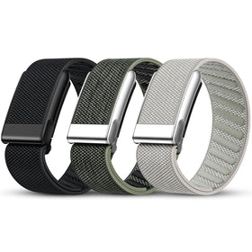 Tensea front view of three-pack WHOOP-compatible bands showing colors and packaging, visual convenience