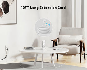TenTrend cord length scale showing 10ft extension for flexible placement