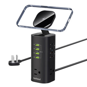 TenTrend front view of charging tower showing ports and compact design benefit