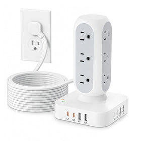 TenTrend tower front view showing ports and compact footprint for organized charging