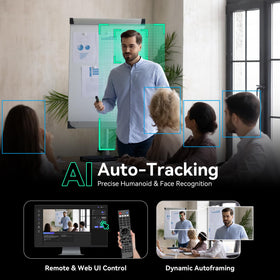 Tenveo face auto-tracking maintains subjects centered during movement.